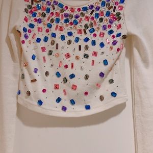 Bejeweled crop top sweater